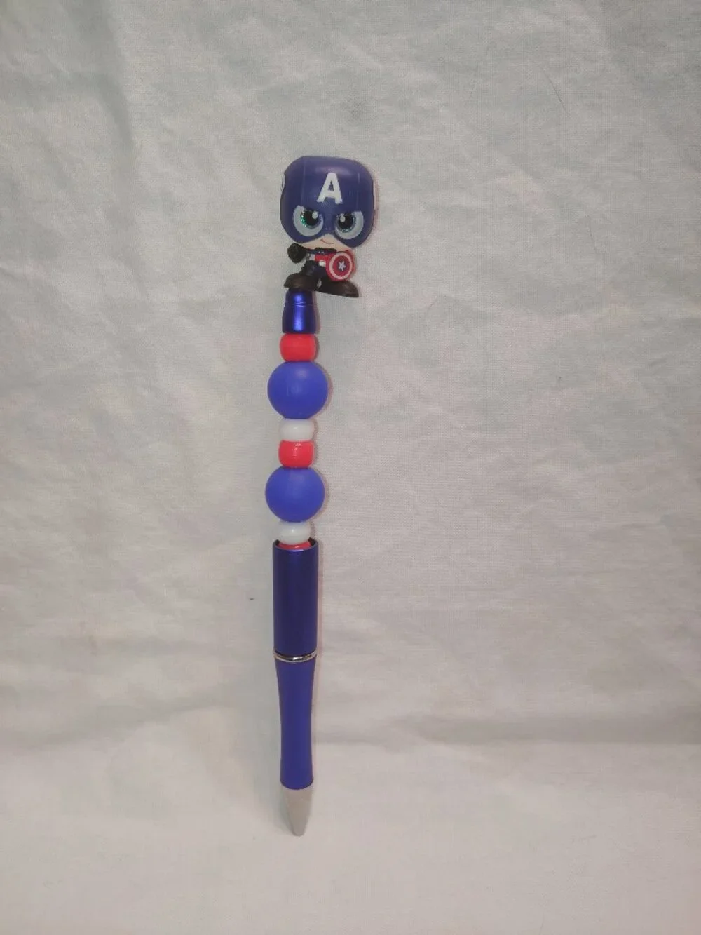 Disney Doorable- Captain America- Handmade Beaded Pen